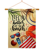 Life is Better - Beach Coastal Vertical Impressions Decorative Flags HG137482 Made In USA