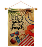 Life is Better - Beach Coastal Vertical Impressions Decorative Flags HG137482 Made In USA