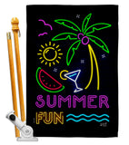 Neon Summer Fun - Beach Coastal Vertical Impressions Decorative Flags HG137537 Made In USA