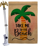 Take me to the Beach - Beach Coastal Vertical Impressions Decorative Flags HG192230 Made In USA