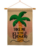 Take me to the Beach - Beach Coastal Vertical Impressions Decorative Flags HG192230 Made In USA