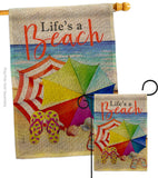 Life's A Beach - Beach Coastal Vertical Impressions Decorative Flags HG106096 Made In USA