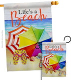 Life's A Beach - Beach Coastal Vertical Impressions Decorative Flags HG106096 Made In USA