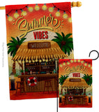 Welcome Vibes - Beach Coastal Vertical Impressions Decorative Flags HG106109 Made In USA