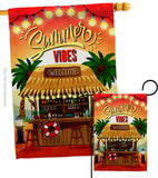 Welcome Vibes - Beach Coastal Vertical Impressions Decorative Flags HG106109 Made In USA