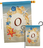 Summer O Initial - Beach Coastal Vertical Impressions Decorative Flags HG130171 Made In USA