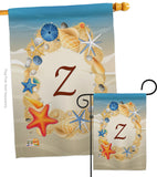 Summer Z Initial - Beach Coastal Vertical Impressions Decorative Flags HG130182 Made In USA