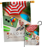 Aloha Beach Time - Beach Coastal Vertical Impressions Decorative Flags HG137451 Made In USA