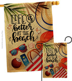 Life is Better - Beach Coastal Vertical Impressions Decorative Flags HG137482 Made In USA