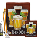 It's Beer O'Clock - Beverages Happy Hour & Drinks Vertical Impressions Decorative Flags HG117028 Made In USA