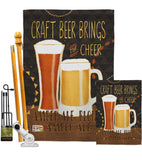 Craft Beer Brings Cheer - Beverages Happy Hour & Drinks Vertical Impressions Decorative Flags HG117052 Made In USA