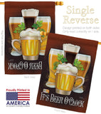 It's Beer O'Clock - Beverages Happy Hour & Drinks Vertical Impressions Decorative Flags HG117028 Made In USA