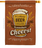 It's Always Beer O'Clock - Beverages Happy Hour & Drinks Vertical Impressions Decorative Flags HG117038 Made In USA