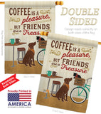 Coffee and Friends - Beverages Happy Hour & Drinks Vertical Impressions Decorative Flags HG117055 Made In USA