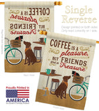 Coffee and Friends - Beverages Happy Hour & Drinks Vertical Impressions Decorative Flags HG117055 Made In USA