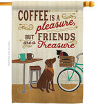 Coffee and Friends - Beverages Happy Hour & Drinks Vertical Impressions Decorative Flags HG117055 Made In USA