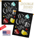 Its Coffer Time - Beverages Happy Hour & Drinks Vertical Impressions Decorative Flags HG117058 Made In USA