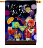 Begin The Party - Beverages Happy Hour & Drinks Vertical Impressions Decorative Flags HG117059 Made In USA