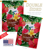 Welcome Summer Fun - Beverages Happy Hour & Drinks Vertical Impressions Decorative Flags HG137021 Made In USA