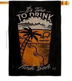 It Time To Drink - Beverages Happy Hour & Drinks Vertical Impressions Decorative Flags HG137582 Made In USA