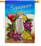 Summer Time - Beverages Happy Hour & Drinks Vertical Impressions Decorative Flags HG192232 Made In USA