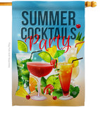 Cocktail Party - Beverages Happy Hour & Drinks Vertical Impressions Decorative Flags HG192268 Made In USA