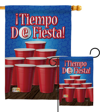 ¡Tiempo de Fiesta! - Beverages Happy Hour & Drinks Vertical Impressions Decorative Flags HG117032S Made In USA