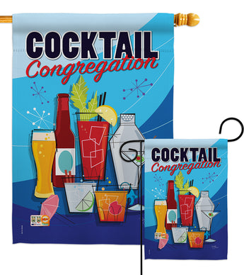 Congregation - Beverages Happy Hour & Drinks Vertical Impressions Decorative Flags HG117034 Made In USA