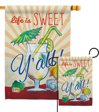 Sweet Y'all - Beverages Happy Hour & Drinks Vertical Impressions Decorative Flags HG117037 Made In USA