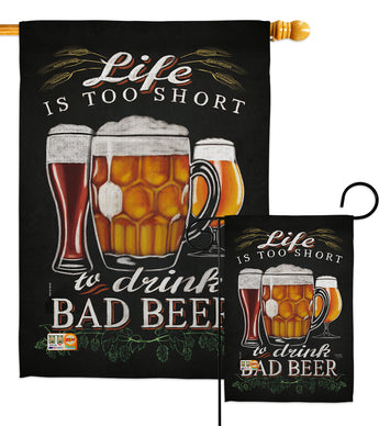 Drink Bad Beer - Beverages Happy Hour & Drinks Vertical Impressions Decorative Flags HG117050 Made In USA