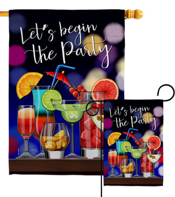 Begin The Party - Beverages Happy Hour & Drinks Vertical Impressions Decorative Flags HG117059 Made In USA