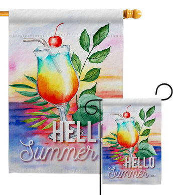 Summer Cool Drink - Beverages Happy Hour & Drinks Vertical Impressions Decorative Flags HG137444 Made In USA