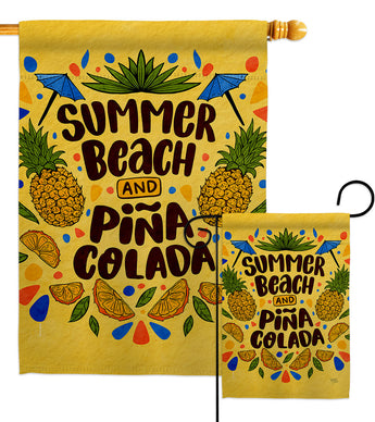 Summer Pina Colada - Beverages Happy Hour & Drinks Vertical Impressions Decorative Flags HG137458 Made In USA