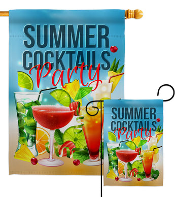 Cocktail Party - Beverages Happy Hour & Drinks Vertical Impressions Decorative Flags HG192268 Made In USA