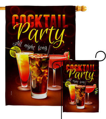 All Night Long - Beverages Happy Hour & Drinks Vertical Impressions Decorative Flags HG192523 Made In USA