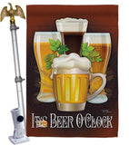 It's Beer O'Clock - Beverages Happy Hour & Drinks Vertical Impressions Decorative Flags HG117028 Made In USA