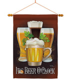 It's Beer O'Clock - Beverages Happy Hour & Drinks Vertical Impressions Decorative Flags HG117028 Made In USA