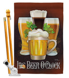 It's Beer O'Clock - Beverages Happy Hour & Drinks Vertical Impressions Decorative Flags HG117028 Made In USA