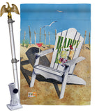 Beachside Happy Hour - Beverages Happy Hour & Drinks Vertical Impressions Decorative Flags HG117054 Made In USA