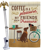 Coffee and Friends - Beverages Happy Hour & Drinks Vertical Impressions Decorative Flags HG117055 Made In USA