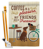 Coffee and Friends - Beverages Happy Hour & Drinks Vertical Impressions Decorative Flags HG117055 Made In USA