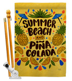 Summer Pina Colada - Beverages Happy Hour & Drinks Vertical Impressions Decorative Flags HG137458 Made In USA