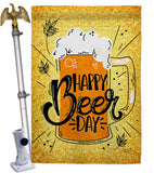 Happy Beer Day - Beverages Happy Hour & Drinks Vertical Impressions Decorative Flags HG137519 Made In USA