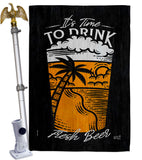 It Time To Drink - Beverages Happy Hour & Drinks Vertical Impressions Decorative Flags HG137582 Made In USA