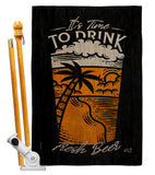 It Time To Drink - Beverages Happy Hour & Drinks Vertical Impressions Decorative Flags HG137582 Made In USA