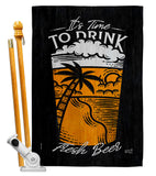 It Time To Drink - Beverages Happy Hour & Drinks Vertical Impressions Decorative Flags HG137582 Made In USA