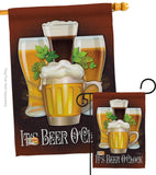 It's Beer O'Clock - Beverages Happy Hour & Drinks Vertical Impressions Decorative Flags HG117028 Made In USA