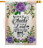 Thanks To the Lord - Faith Religious Inspirational Vertical Impressions Decorative Flags HG130346 Made In USA