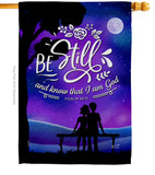 Be Still - Faith Religious Inspirational Vertical Impressions Decorative Flags HG130349 Made In USA