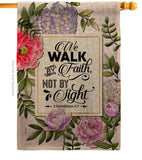 Walk By Faith - Faith Religious Inspirational Vertical Impressions Decorative Flags HG130351 Made In USA